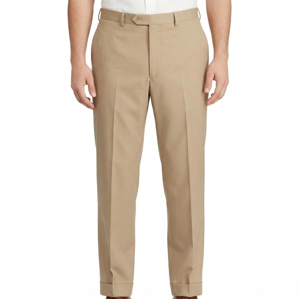 Lauren Ralph Lauren 100% Wool Tan‎ Dress Trousers Men's 40Wx30L Flat Front
